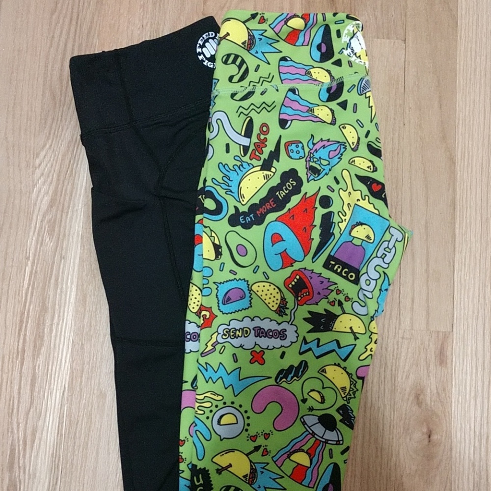 Feed me fight me leggings bundle- S